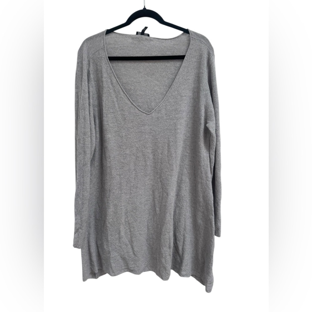 Eileen Fisher Gray V-Neck Women's lightweight sweater - XL